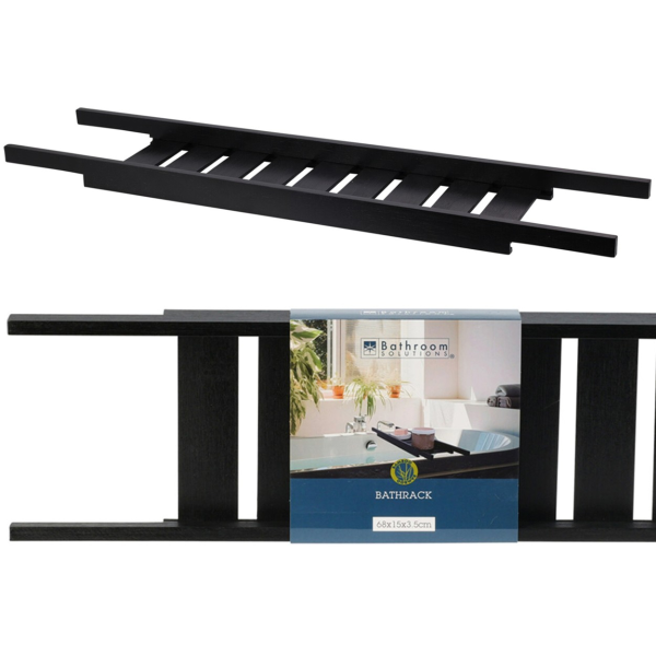 Полка в вану бамбук 68х15 см черный 529003410 К