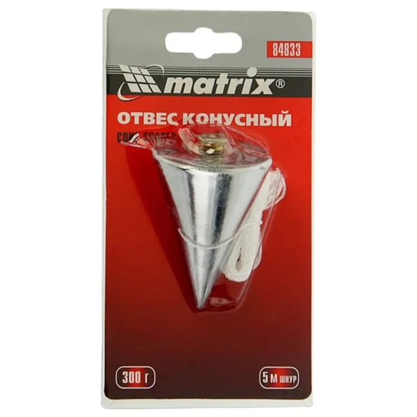 Отвес конусный, 300 г, шнур 5 м// MATRIX
