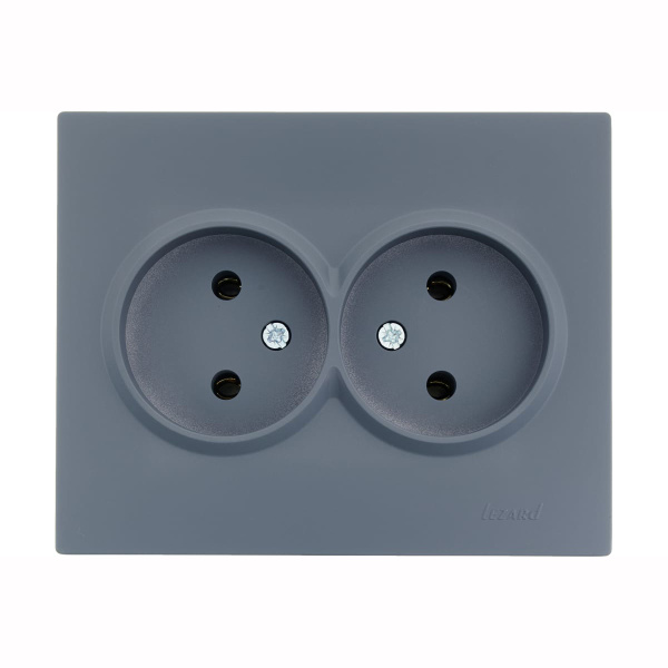 Розетка VESNA 742 3400 128В двойная б/з бакалит графит