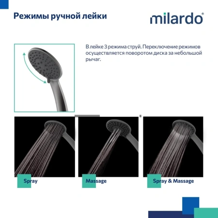 Смеситель в/д графит, Rora, Milardo, RORGM00M02