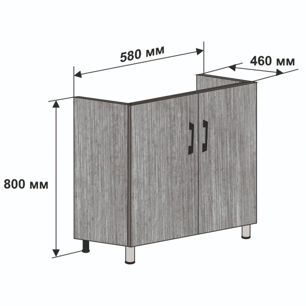 Тумба Neo Breeze 60, напольная, 2 двери, графит-дерево Тумба Neo Breeze 60, напольная, 2 двери, графит-дерево
