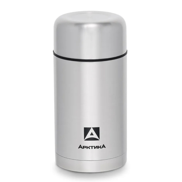 Термос Арктика 301-1000А вакуумный с широким горлом и чехлом 1200 мл серебристый