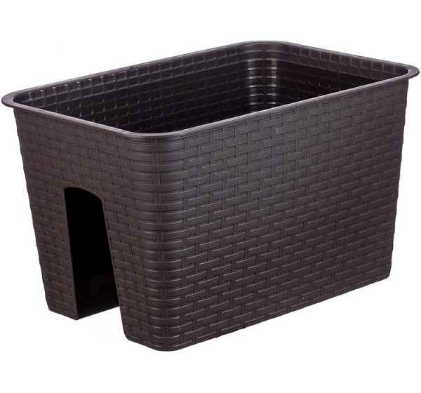 Кашпо IDEA на перила РОТАНГ 12л коричневый ротанг