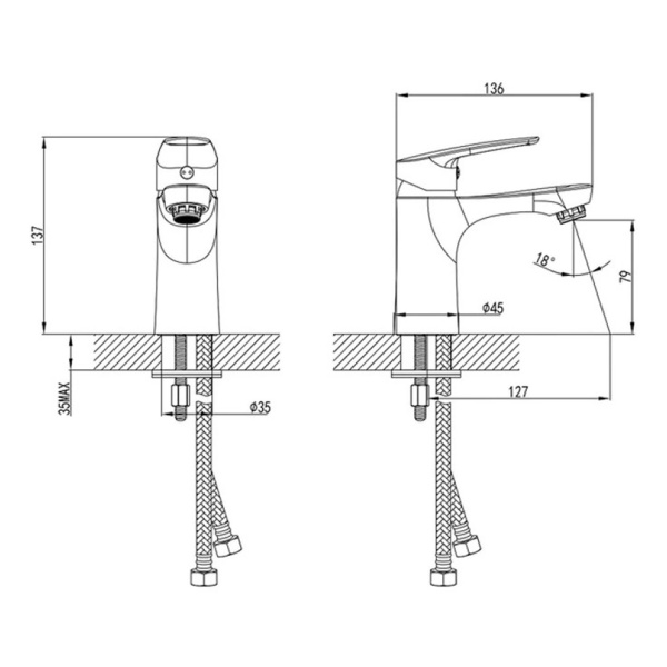 Смеситель д/р Milardo, Horizont, HORSB00M01 Смеситель д/р Milardo, Horizont, HORSB00M01