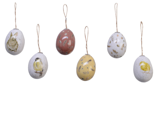 Украшение пасхальное Decoris Яйцо Easter in tulips 6х4 см 6 диз 804134