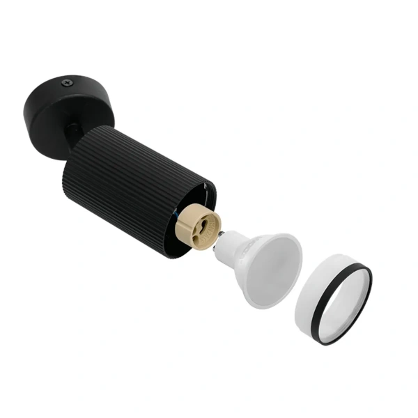 Светильник накладной WOLTA WSL-GU10/04BL под лампу GU10 IP20 черный D60x163