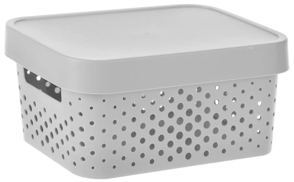 Коробка Curver INFINITY перфорированная с крышкой 4,5л серый