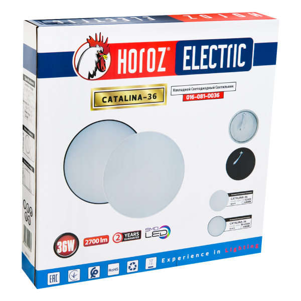 Светильник накладной CATALINA-36 016-081-0036 36W BL RND 4200K 170-260V LD SURFACE L
