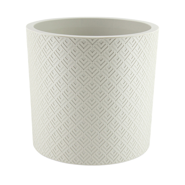 Кашпо IDEA ЭТНА D380мм 24л с вставкой, белый ротанг