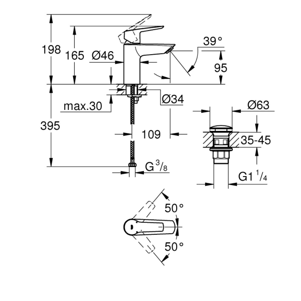 Смеситель д/р Grohe Start 235502432) Смеситель д/р Grohe Start 235502432)