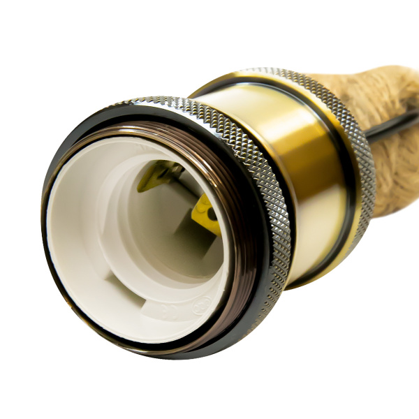 Патрон для ламп ретро MS01-1M черный патрон + канат