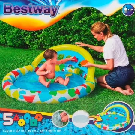 Бассейн надувной Bestway Lil Splash Learn 120х117х46 см, 52378
