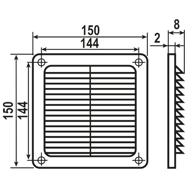 Решетка ZERNBERG Seria3 1515 с бортом