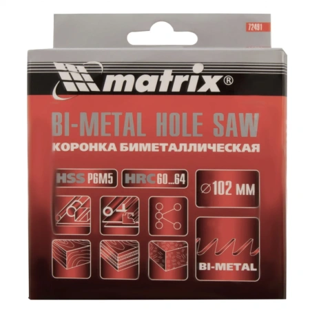 Коронка BIMETAL, 102 мм// MATRIX