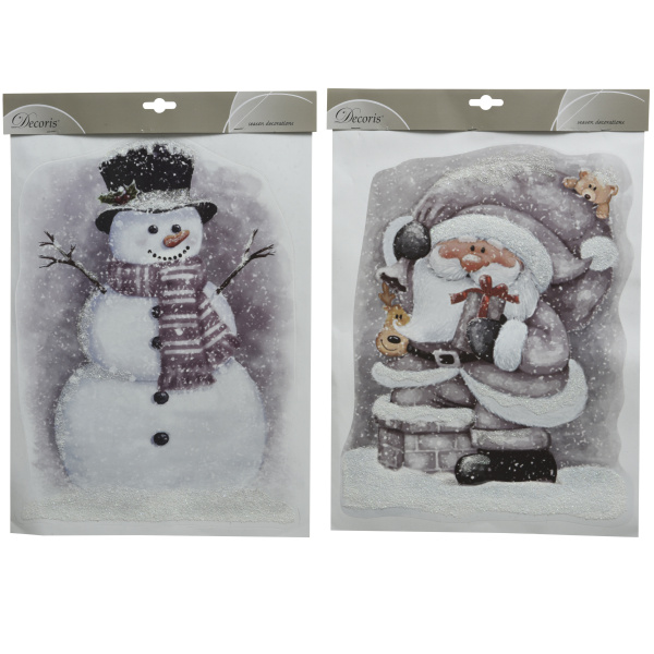 Наклейка новогодняя 29,5х40 см в ассорт. 520927 Kmg