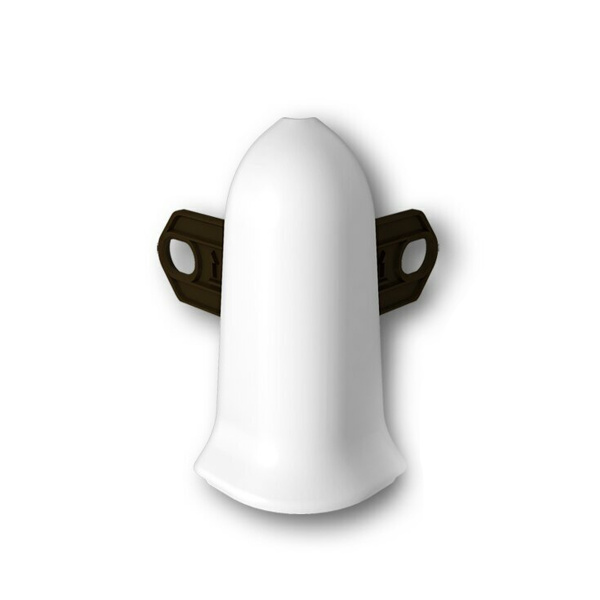 Угол наружный (внешний) с крепежом для плинтуса 55мм "Идеал Классик", 001 Белый