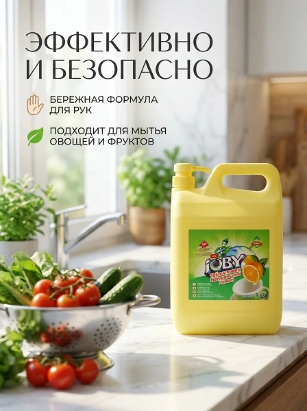 Гель для мытья посуды JOBY лимон 2кг