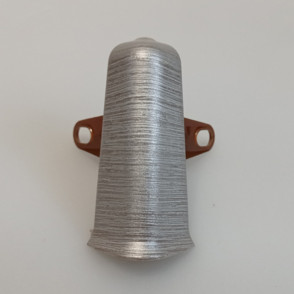 Угол наружный (внешний) с крепежом для плинтуса 70мм "Деконика", 187 Алюминий темный