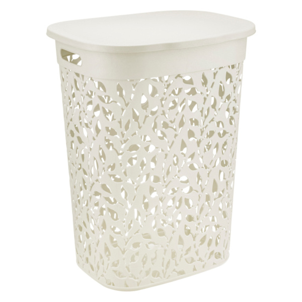 Корзина для белья IDEA ФЛОРА 55л Белый ротанг М 2621