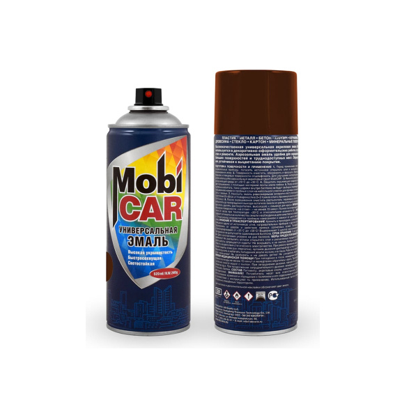 Аэрозольная эмаль универсальная MobiCAR, 520 мл, RAL 8016, коричневый глянцевый