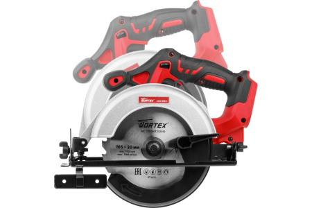 Пила циркулярная аккумуляторная WORTEX CCS 1816-1 в чем. ALL1 МЕГА АКЦИЯ 18 В, 165 мм, до 55 мм, 4 А