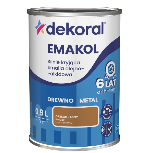 Dekoral Эмаль Emakol SB Trim   орех светлый  0,9л