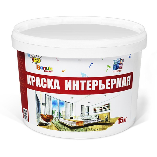 Краска водоэмульсионная интерьерная Валик внутренний Kaizer Budget 15кг Краска водоэмульсионная интерьерная Валик внутренний Kaizer Budget 15кг