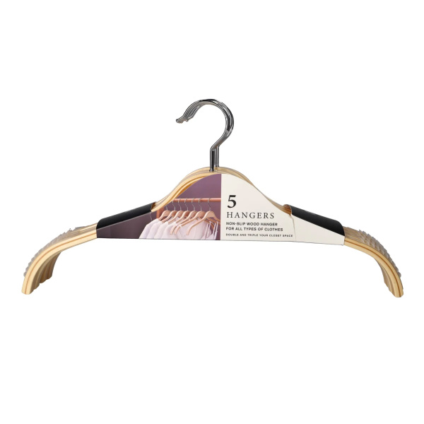 Набор вешалок для одежды DH 5шт с нескользящим покрытием бежевый WH018-5