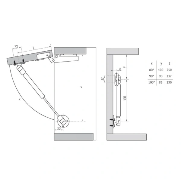 Подъёмник газовый 80N STARFIX, арт.SMF-4307
