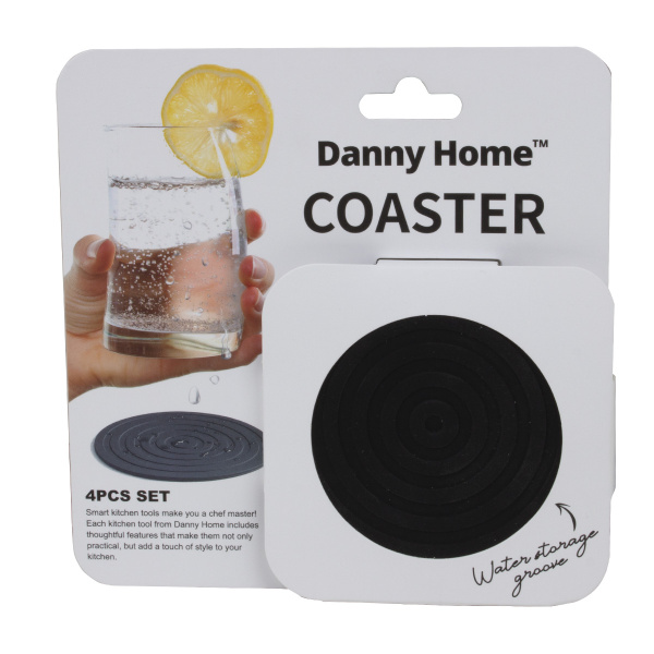 Набор подставок DH под кружки 4 шт силикон 10х10 см DH3892-GREY