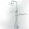 Душ.система AM.PM F0780200 Like,  верхн.душ 250мм, ручной душ 120 мм, 3 функции, душ.штанга 1030-146