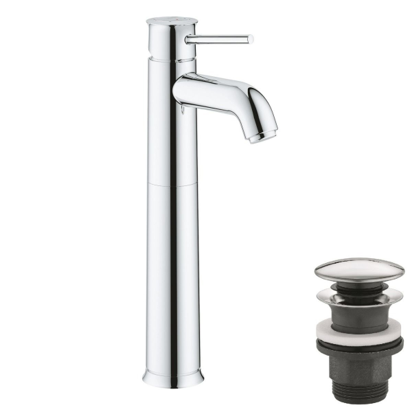 Смеситель д/р  Grohe 23784000 Start Classic свободностоящей раковины с нажимным донным клапаном, XL- Смеситель д/р  Grohe 23784000 Start Classic свободностоящей раковины с нажимным донным клапаном, XL-