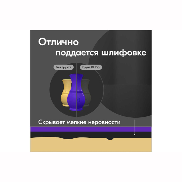 Грунт KU-2103 универсальный акриловый черный, 520мл