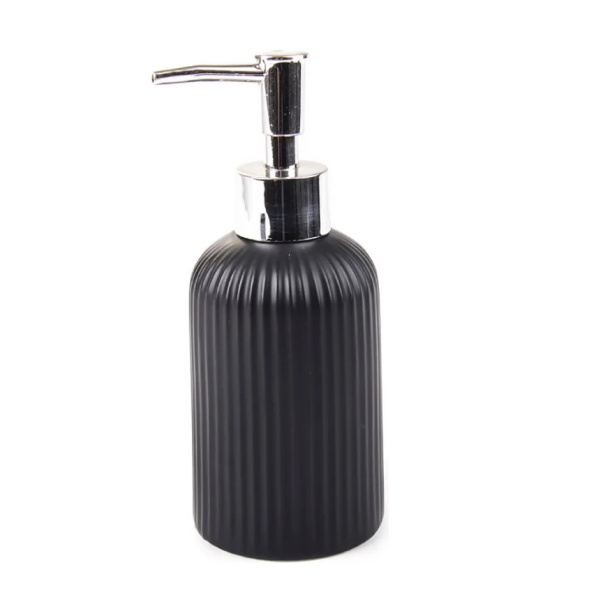 Дозатор для жидкого мыла Плиссе керамика черный матовый CE1610QA-LD