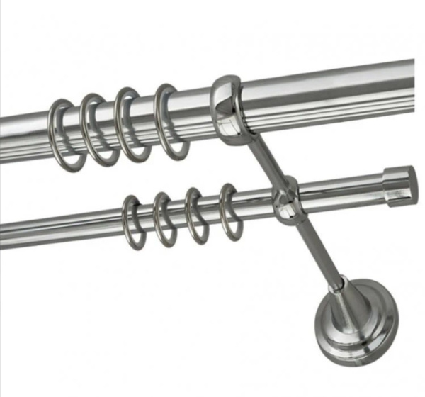 Карниз DDA 16мм двойной 2.0м Хром глянец открытый кронштейн (200)