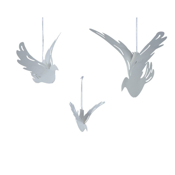 Украшение подвесное Бумажные голуби 3 шт 20,6х28х0,01 см 740839 Kmg