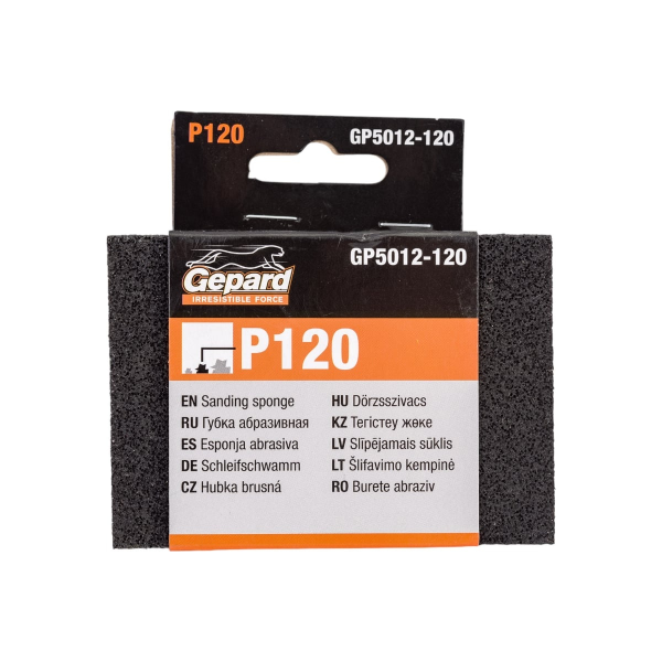 Губка абразивная 100х70х25мм Р120 GEPARD (GP5012-120), арт.GP5012-120