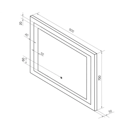 Зеркало Континент "Quattro Led" 900x700