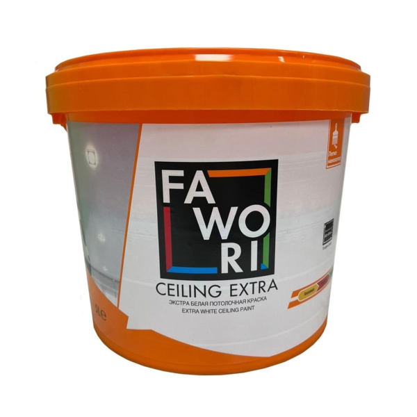 Краска экстра белая для потолка FAWORI CEILING EXTRA 9 л. Краска экстра белая для потолка FAWORI CEILING EXTRA 9 л.