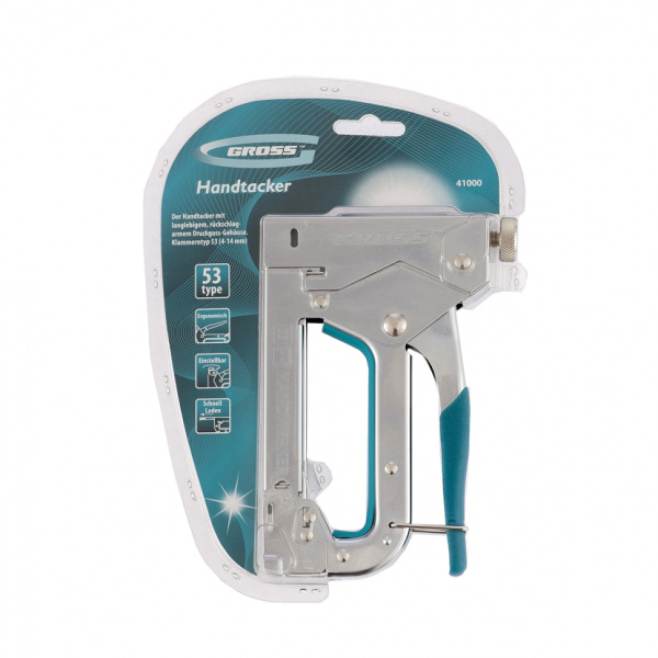 Степлер мебельный регулируемый (Handwerker), стальной корпус, тип скобы 53, 4-14 мм// GROSS