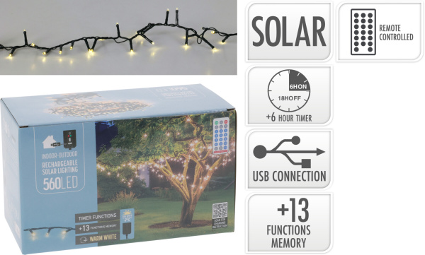 Электрогирлянда 560 LED теплый белый AEX100120 К