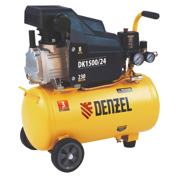 Компрессор воздушный DK1500/24,Х-PRO 1,5 кВт, 230 л/мин, 24 л// Denzel Компрессор воздушный DK1500/24,Х-PRO 1,5 кВт, 230 л/мин, 24 л// Denzel