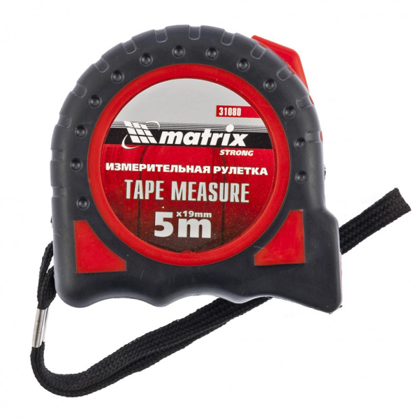 Рулетка MATRIX Strong 5м х 19мм, обрезиненный корпус