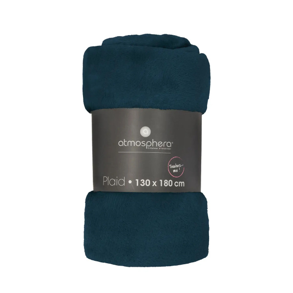 Плед Atmosphera 130х180 см фланель Эгейский синий 156047F