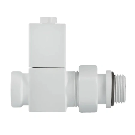 Набор дизайн-вентилей Royal Thermo CUBE, прямой (белый) 1/2" (Новый)