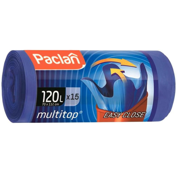 Paclan мешки для мусора Multi-Top 120 л, 70х112 см, 15 шт, 25 мкм