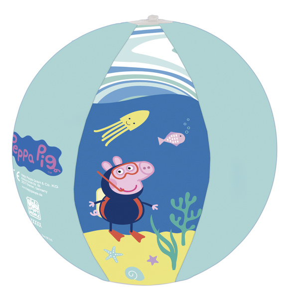Мяч надувной пляжный Happy People Peppa Pig 29см 16264