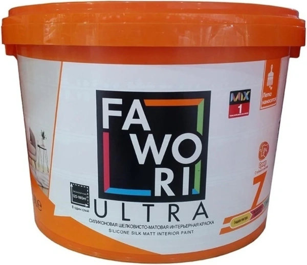 Краска силиконовая FAWORI ULTRA 7 MIX-1 шелковисто-матовая 5 л.