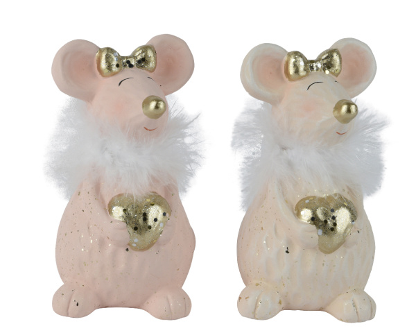 Фигура декоративная Мышь с сердечком 2 вида в ассортименте 15 см 537850 Kmg