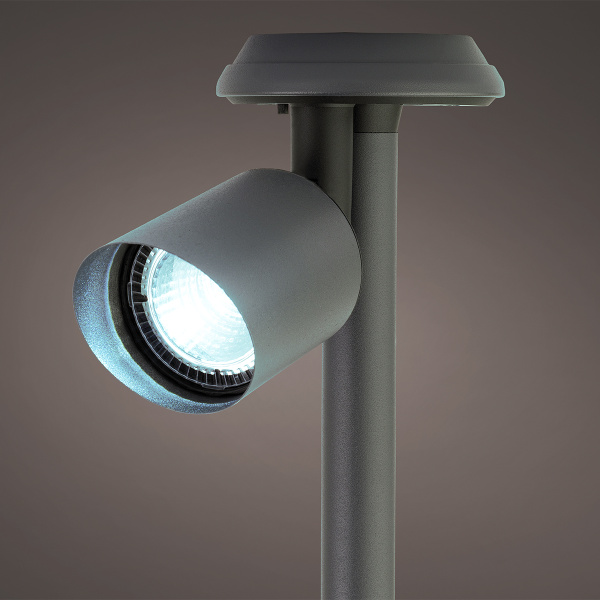 Фонарик-прожектор на солн.батарее, холодный белый свет, корпус нерж.сталь 17х10х25.5 см., 2 цвета в 